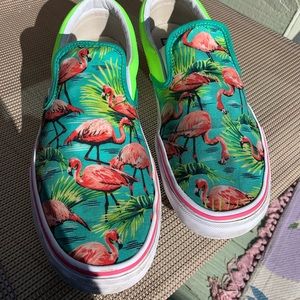 VANS....Custom Made Flamingos